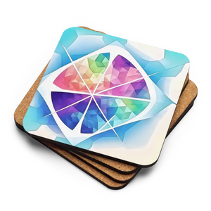 Heat Resistant Bluish Abstract Coaster with Colored Pattern - Dipaliz - Coasters