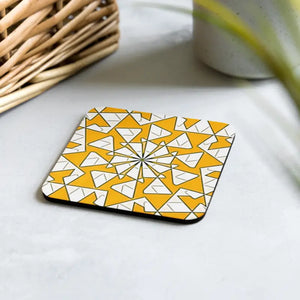 Heat Resistant Triangles in Yellow Coaster Cork Back - Dipaliz - Coasters