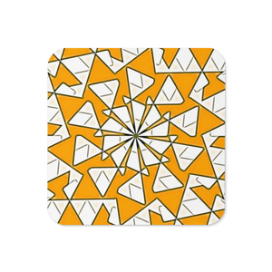 Heat Resistant Triangles in Yellow Coaster Cork Back - Dipaliz - Coasters