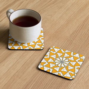 Heat Resistant Triangles in Yellow Coaster Cork Back - Dipaliz - Coasters