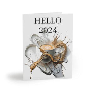 Vibrant Year Greeting Cards - Coffee Art Cardstock - Dipaliz - & Note