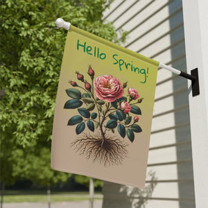 Vibrant Rose Plant House Banner Poly Poplin - Dipaliz - Flags & Windsocks