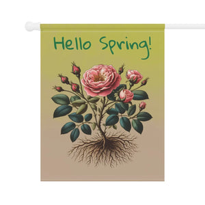 Vibrant Rose Plant House Banner Poly Poplin - Dipaliz - Flags & Windsocks