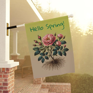 Vibrant Rose Plant House Banner Poly Poplin - Dipaliz - Flags & Windsocks