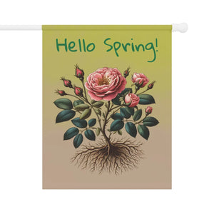 Vibrant Rose Plant House Banner Poly Poplin - Dipaliz - Flags & Windsocks
