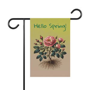 Vibrant Rose Plant House Banner Poly Poplin - Dipaliz - Flags & Windsocks