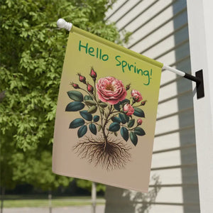 Vibrant Rose Plant House Banner Poly Poplin Canvas Fabric Dipaliz - 24.5’’ × 32’’ - Flags & Windsocks