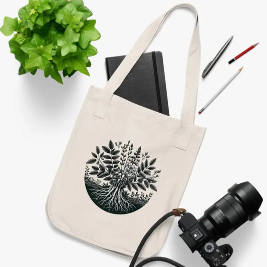 Eco-friendly Canvas Tote with Autumn Squirrel Design - one Size / Natural Bags