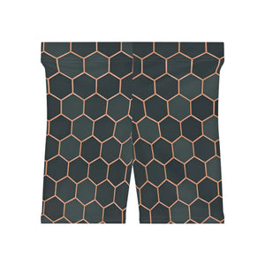 Premium Women’s Biker Shorts - Hexagon Pattern Active - Dipaliz