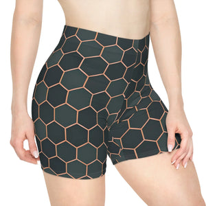 Premium Women’s Biker Shorts - Hexagon Pattern Active - Dipaliz