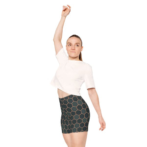 Premium Women’s Biker Shorts - Hexagon Pattern Active - Dipaliz