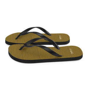 DipaliZ hexagonal pattern flip flops on a brown ground