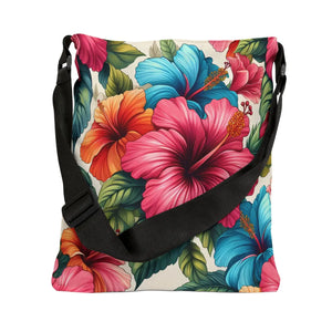 Vibrant Hibiscus Tote Bag - Bold Floral Everyday Style - Dipaliz - Bags