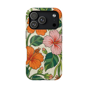 Hibiscus Floral Magnetic Impact-resistant Phone Case - Mobile Cases