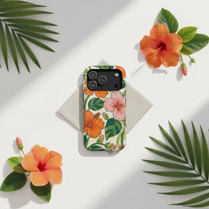 Hibiscus Floral Magnetic Impact-resistant Phone Case - Mobile Cases