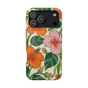 Hibiscus Floral Magnetic Impact-resistant Phone Case - Mobile Cases