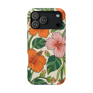 Hibiscus Floral Magnetic Impact-resistant Phone Case - Mobile Cases