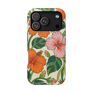 Hibiscus Floral Magnetic Impact-resistant Phone Case - Mobile Cases