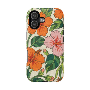 Hibiscus Floral Magnetic Impact-resistant Phone Case - Mobile Cases