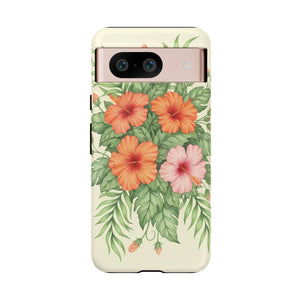 Hibiscus Floral Tough Phone Case, Tropical Flower Protective - Mobile Cases