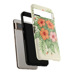 Hibiscus Floral Tough Phone Case, Tropical Flower Protective - Mobile Cases