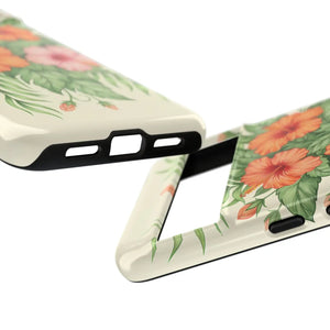 Hibiscus Floral Tough Phone Case, Tropical Flower Protective - Mobile Cases