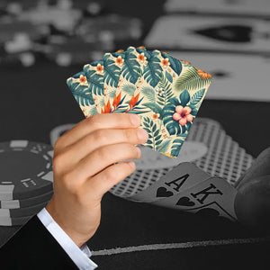 Hibiscus Poker Playing Cards - Premium 300gsm - Dipaliz - 2.5’’ x 3.5’’ / White / Semi Glossy - Card Games