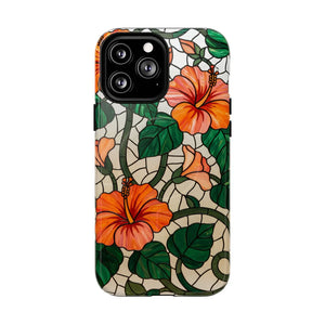 Hibiscus Stained Glass Tough Magnetic Phone Case - Mobile Cases