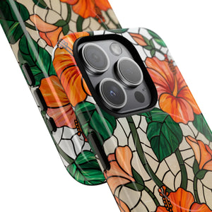 Hibiscus Stained Glass Tough Magnetic Phone Case - Mobile Cases