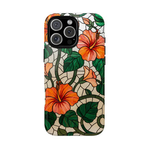 Hibiscus Stained Glass Tough Magnetic Phone Case - Mobile Cases