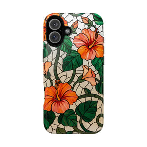 Hibiscus Stained Glass Tough Magnetic Phone Case - Mobile Cases