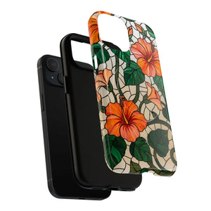 Hibiscus Stained Glass Tough Magnetic Phone Case - Mobile Cases