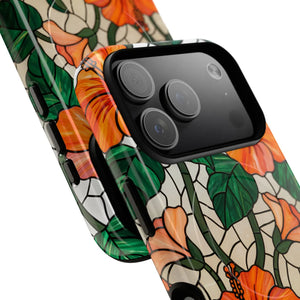 Hibiscus Stained Glass Tough Magnetic Phone Case - Mobile Cases