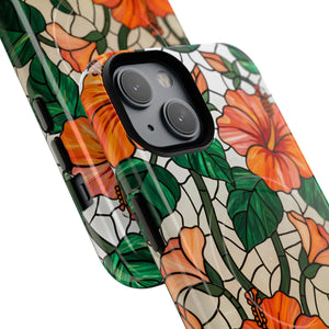 Hibiscus Stained Glass Tough Magnetic Phone Case - Mobile Cases