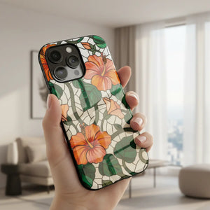 Hibiscus Stained Glass Tough Magnetic Phone Case - Mobile Cases