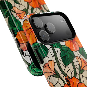 Hibiscus Stained Glass Tough Magnetic Phone Case - Mobile Cases