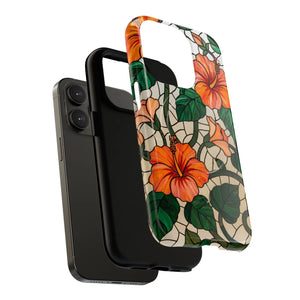 Hibiscus Stained Glass Tough Magnetic Phone Case - Mobile Cases