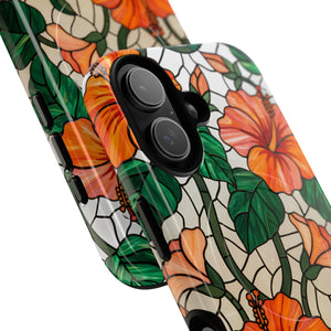Hibiscus Stained Glass Tough Magnetic Phone Case - Mobile Cases