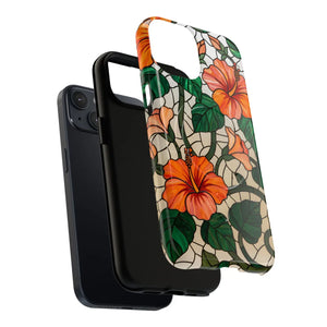 Hibiscus Stained Glass Tough Magnetic Phone Case - Mobile Cases