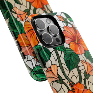 Hibiscus Stained Glass Tough Magnetic Phone Case - Mobile Cases