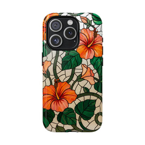 Hibiscus Stained Glass Tough Magnetic Phone Case - Mobile Cases