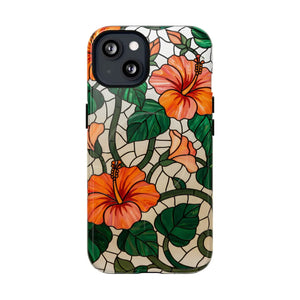 Hibiscus Stained Glass Tough Magnetic Phone Case - Mobile Cases