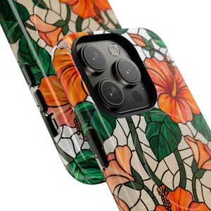 Hibiscus Stained Glass Tough Magnetic Phone Case - Mobile Cases