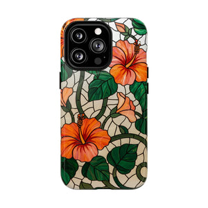 Hibiscus Stained Glass Tough Magnetic Phone Case - Mobile Cases