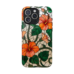 Hibiscus Stained Glass Tough Magnetic Phone Case - Mobile Cases