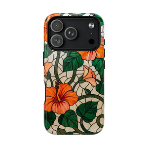 Hibiscus Stained Glass Tough Magnetic Phone Case - Mobile Cases