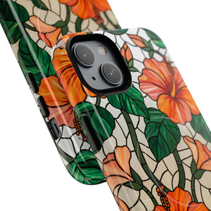 Hibiscus Stained Glass Tough Magnetic Phone Case - Mobile Cases