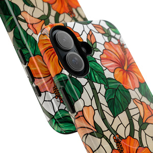 Hibiscus Stained Glass Tough Magnetic Phone Case - Mobile Cases