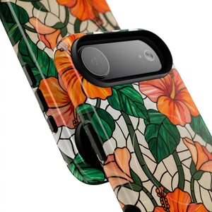 Hibiscus Stained Glass Tough Magnetic Phone Case - Mobile Cases