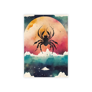 DipaliZ Celestial high gloss poster, Cancer crab zodiac sign in dripping watercolour paint
